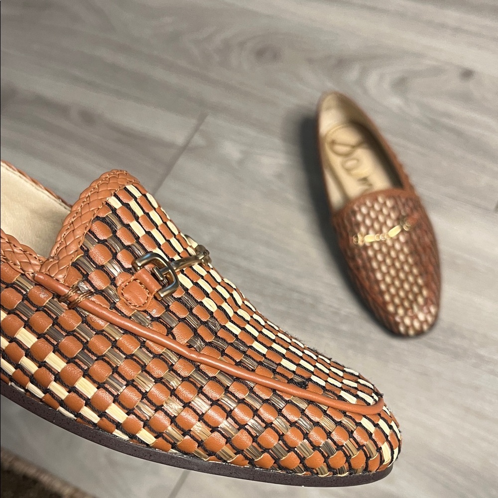 Sam Edelman Brown and Cream Woven Moccasins - Picture 15 of 16